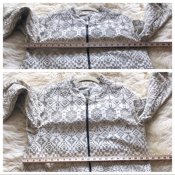 NEW Ecru ZARA BOMBER STYLE Printed COAT - Picture 6 of 8